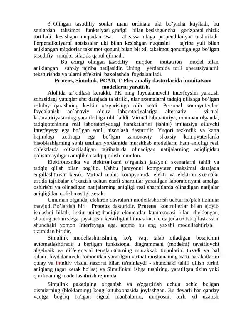 Immitatsion modellashtirish 2