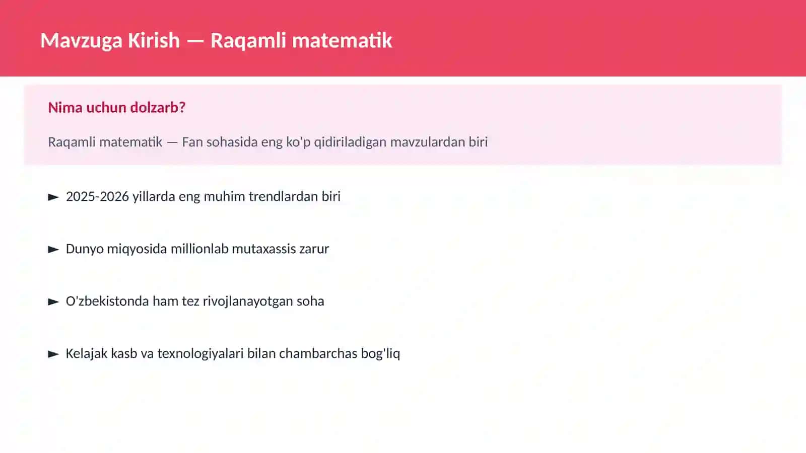 Raqamli matematik 2