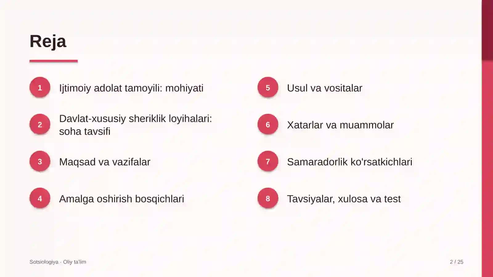 Sotsiologiya · Oliy ta'lim 2