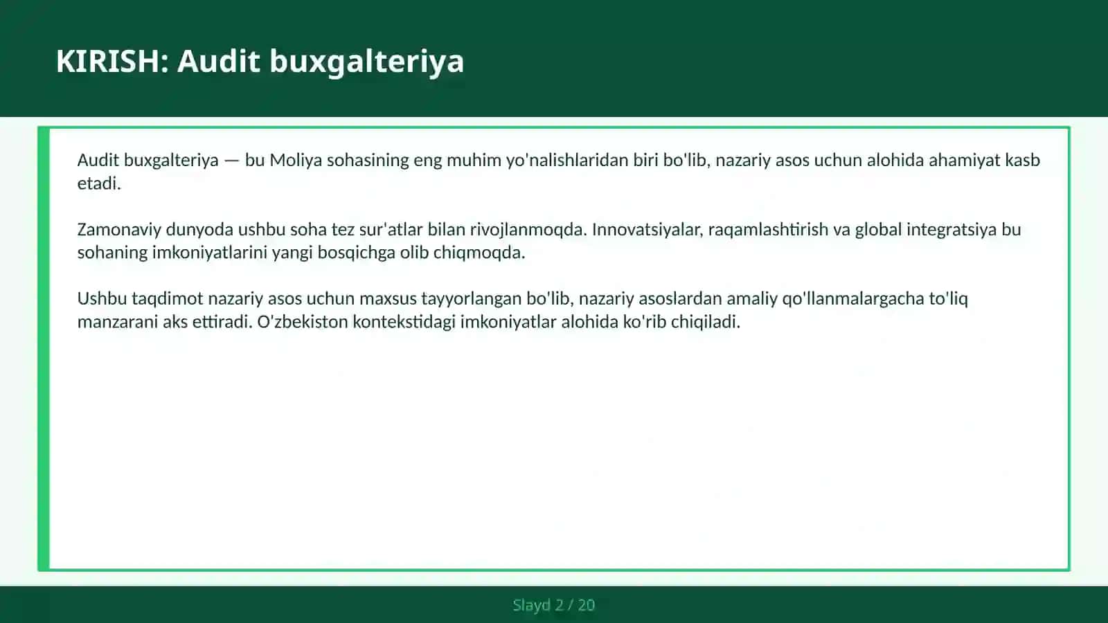 Audit buxgalteriya 2