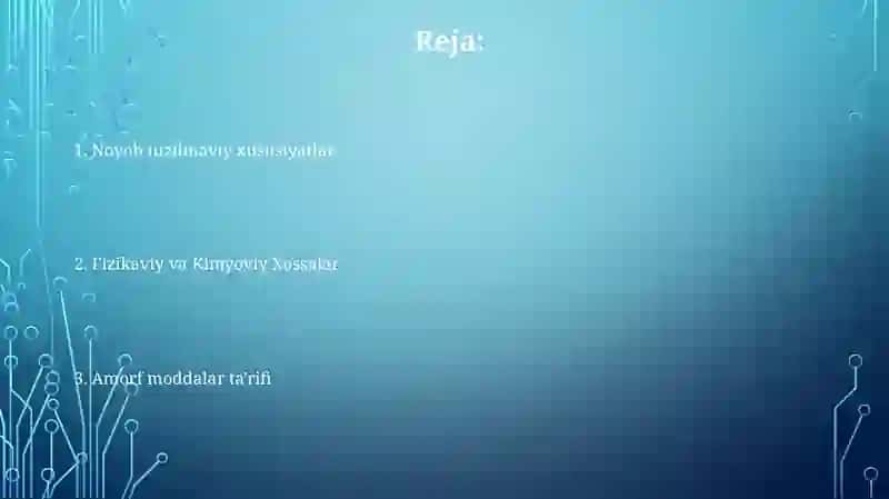 Amorf jismlarni xossalari 2