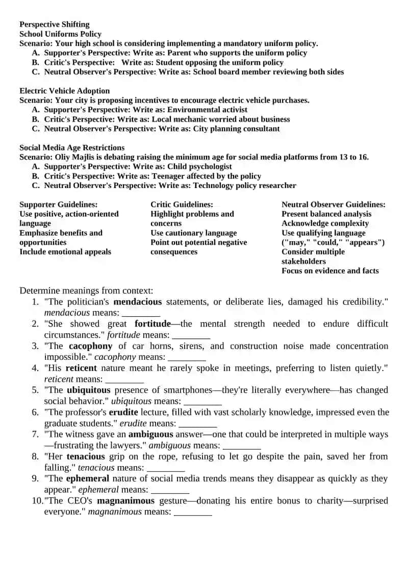 Online Learning Ideas 2