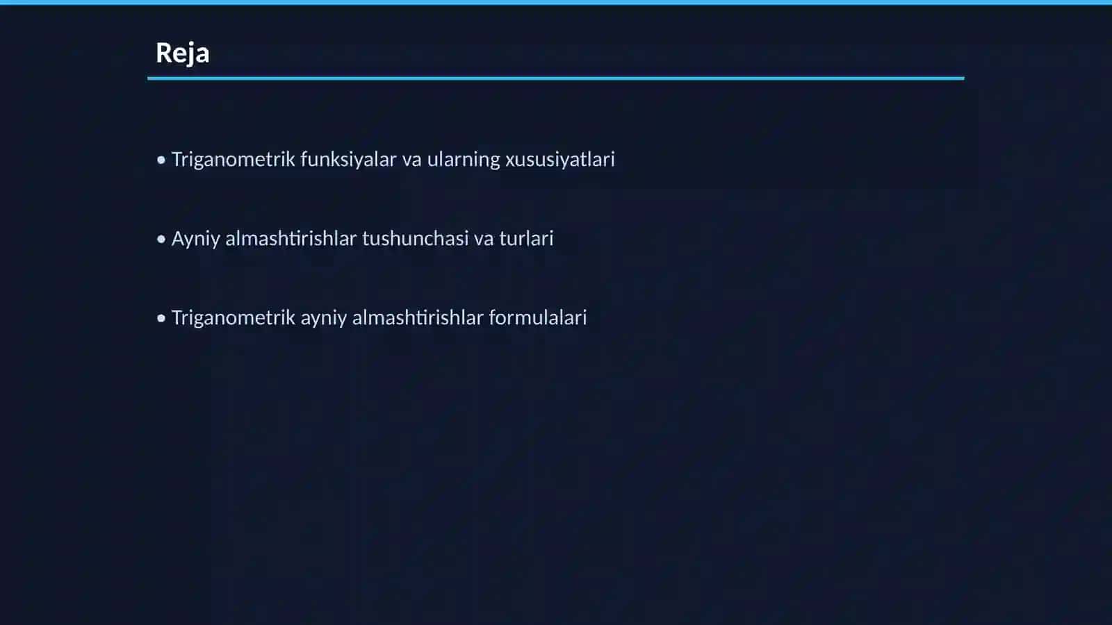 Triganometrik ayniy almashtirishlar 2
