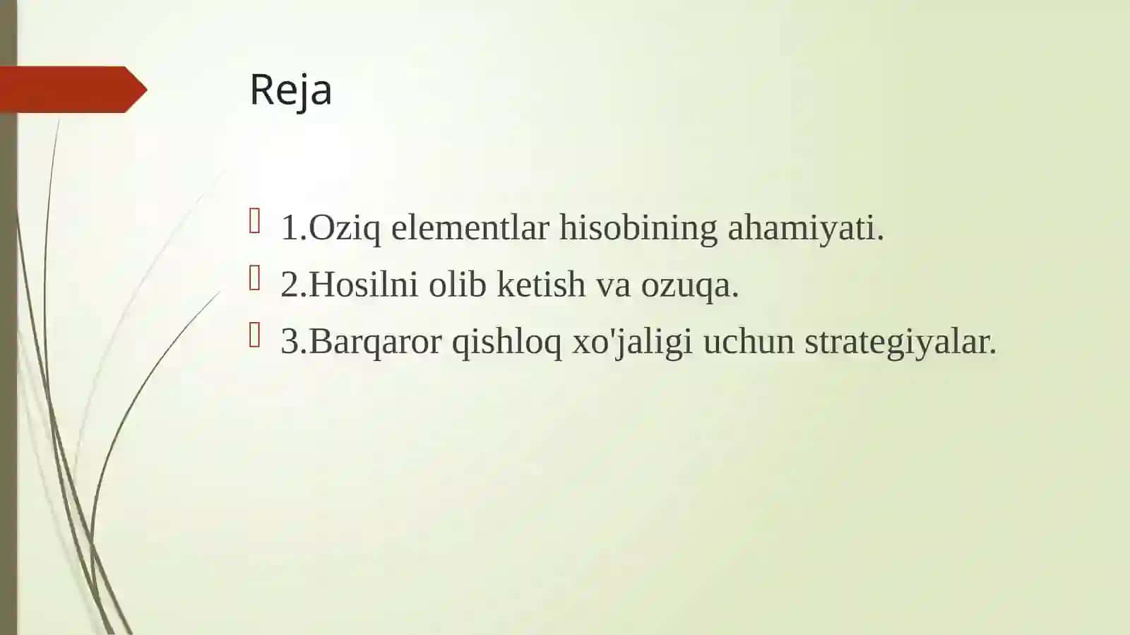 Oziq Elementlar Hisobi 2