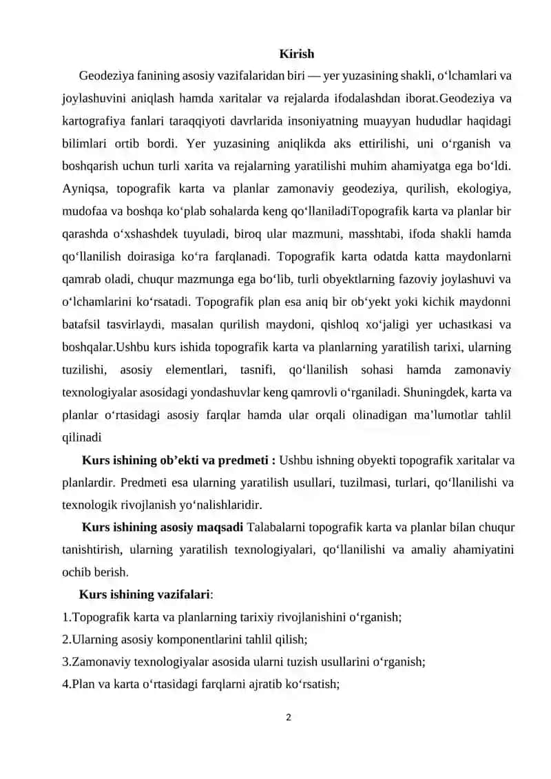 Topografik Karta va Plan Asoslari 2