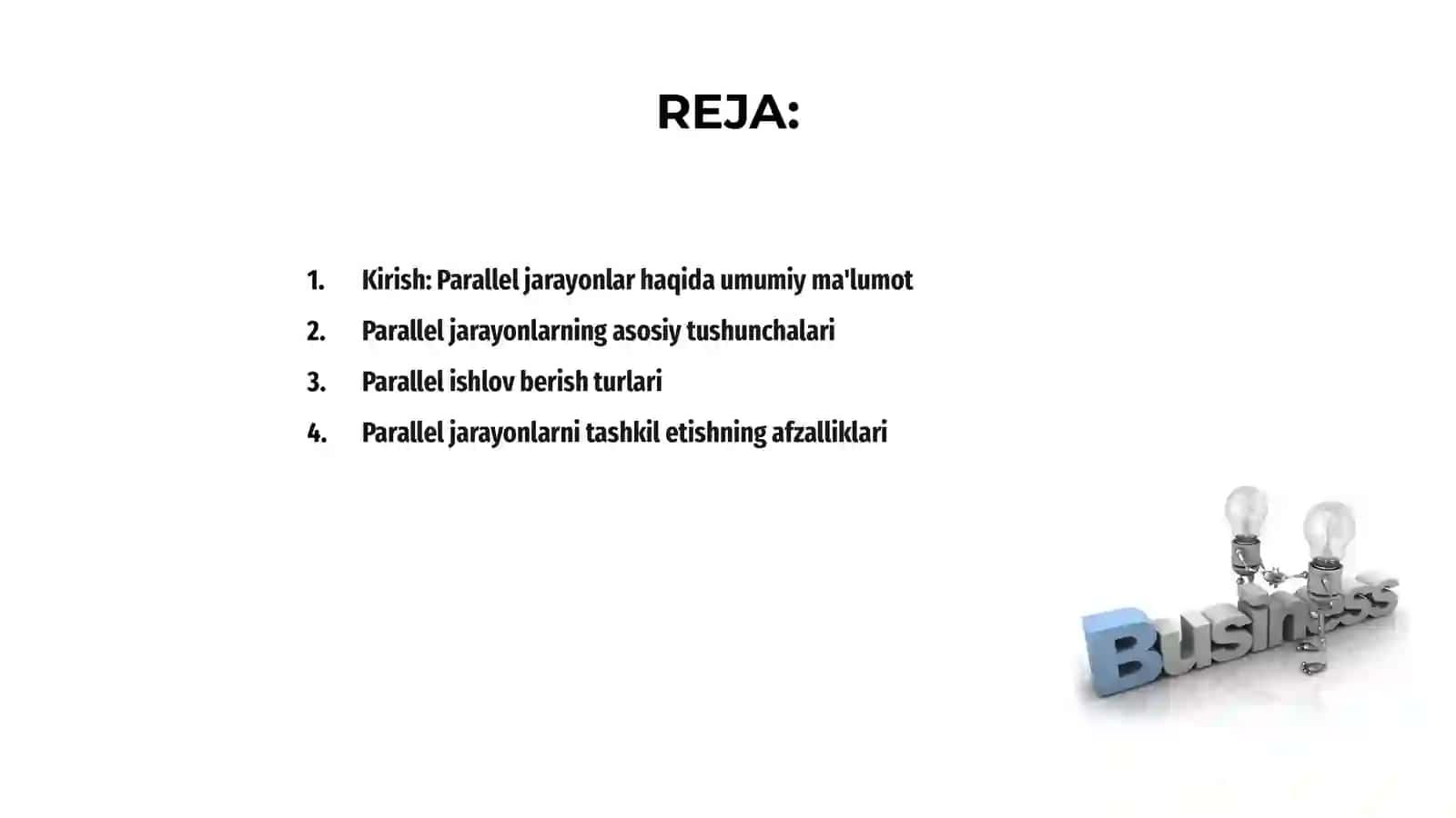 Parallel jarayonlarni tashkil etish 2