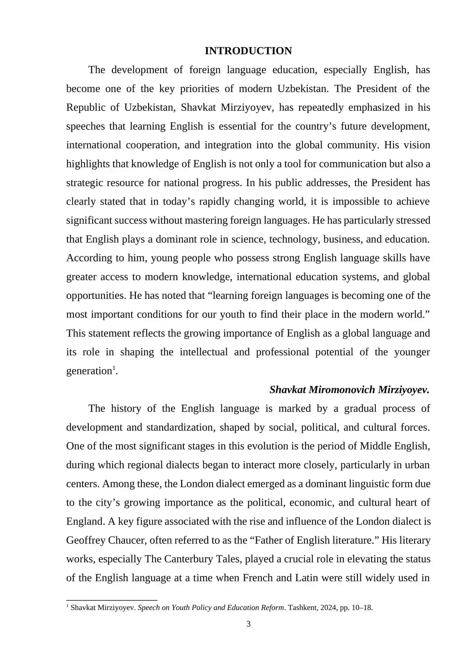 Influence of Chauser to London dialect 2