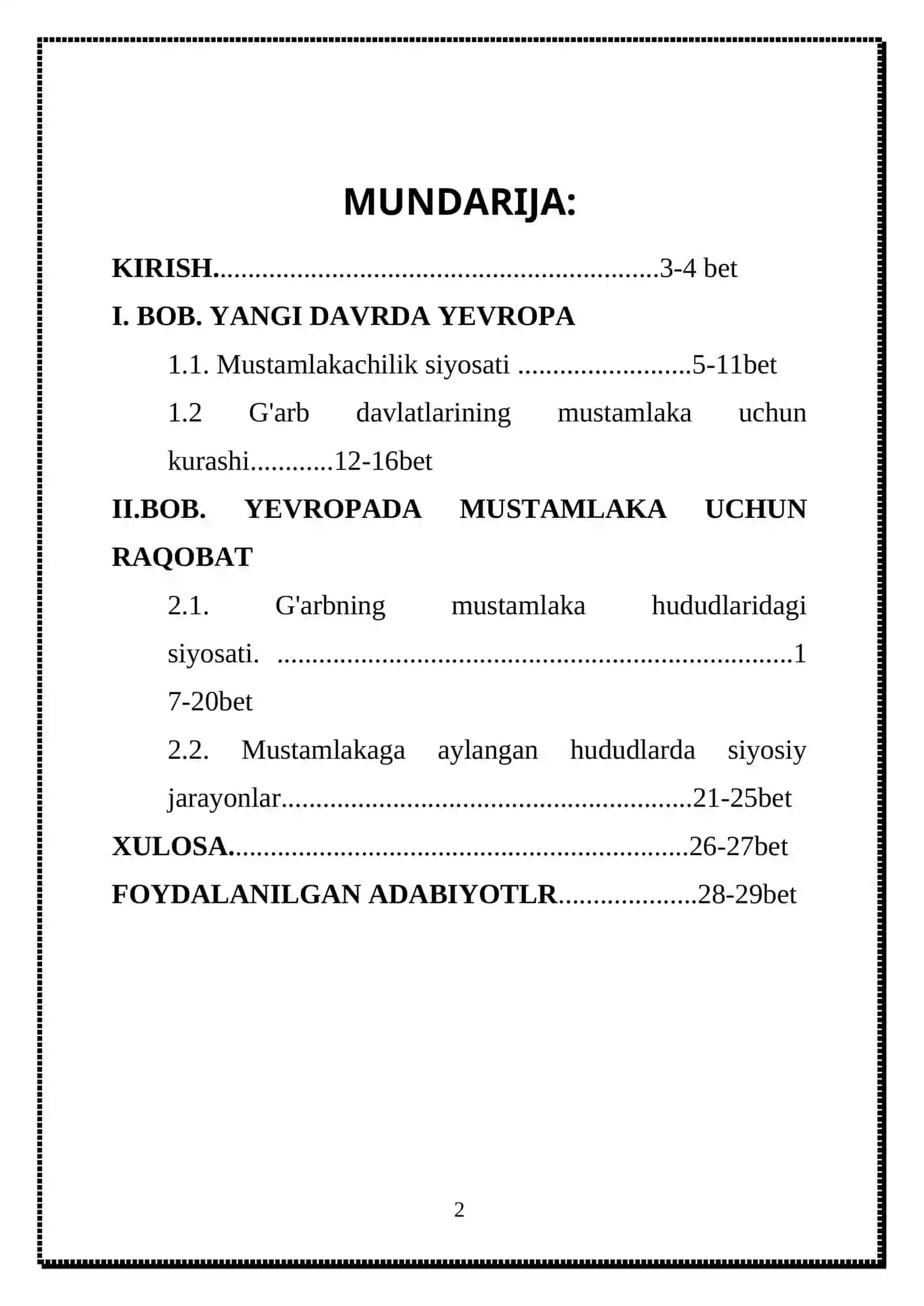 Yevropa davlatlarining mustamlakachilik uchun kurashi 2