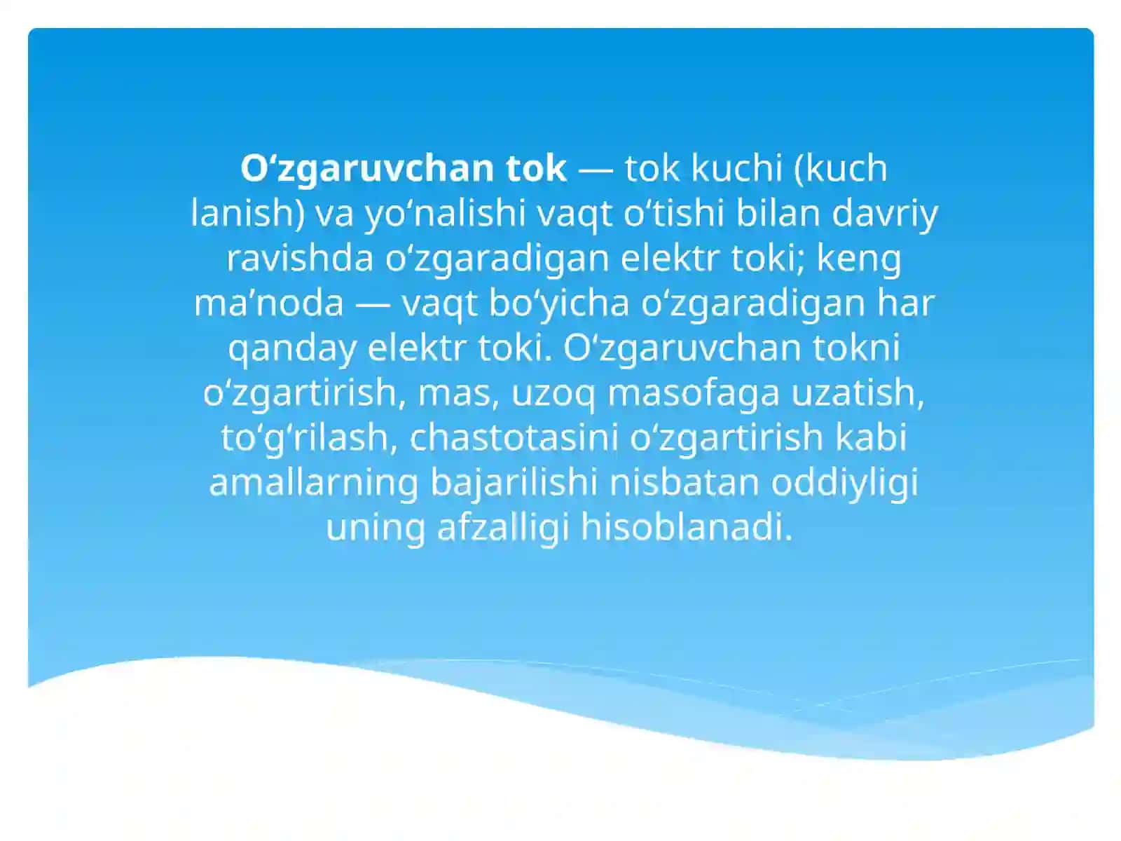 O’zgaruvchan tok 2