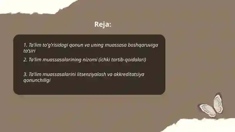 Ta’lim muassasasini boshqarishga doir huquqiy me’yoriy hujjatlar 2