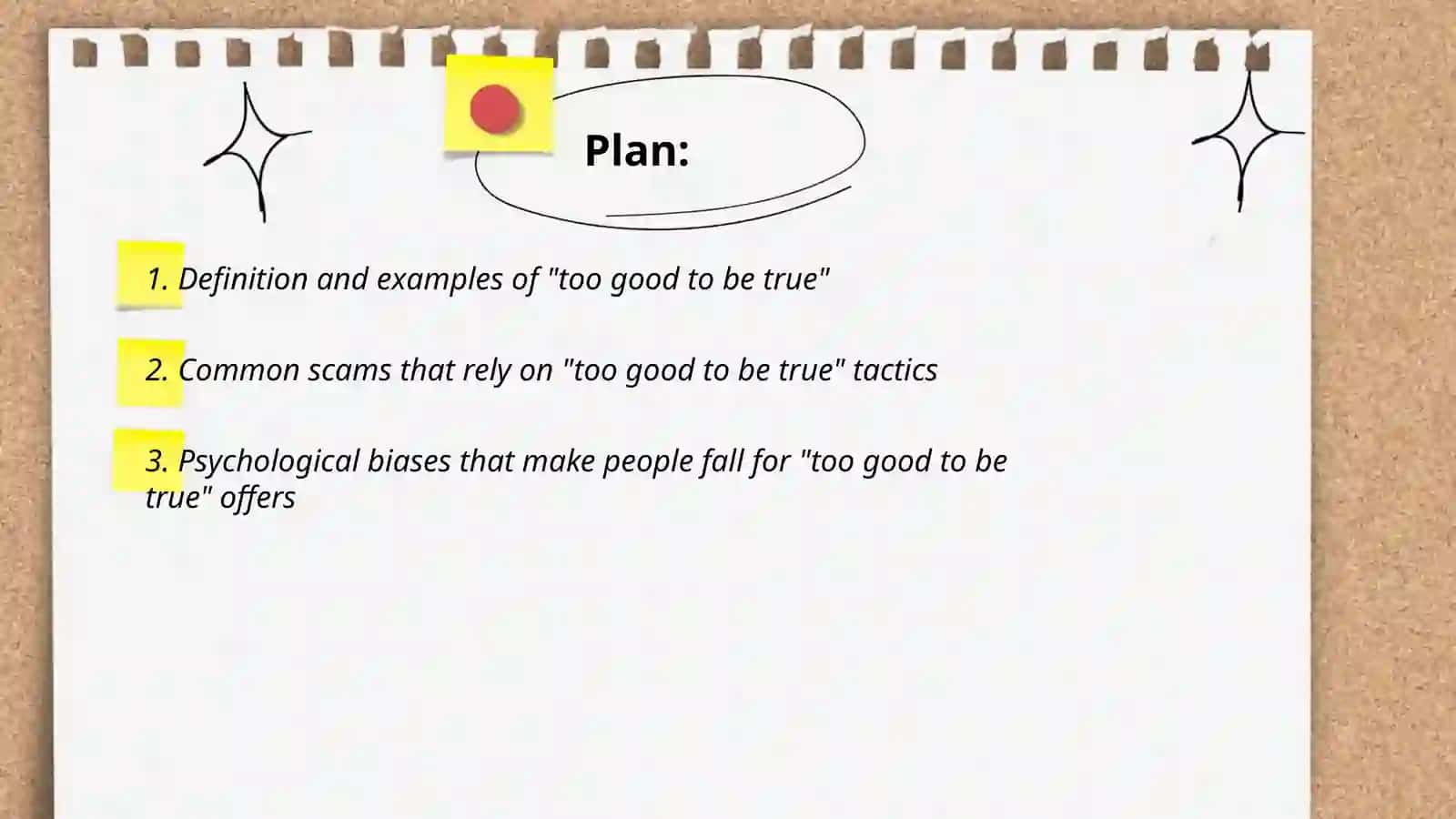 "Too good to be true" 2