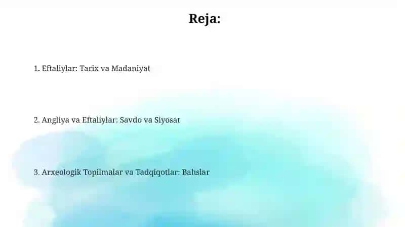 Eftaliylar: Tarix va Madaniyat 2