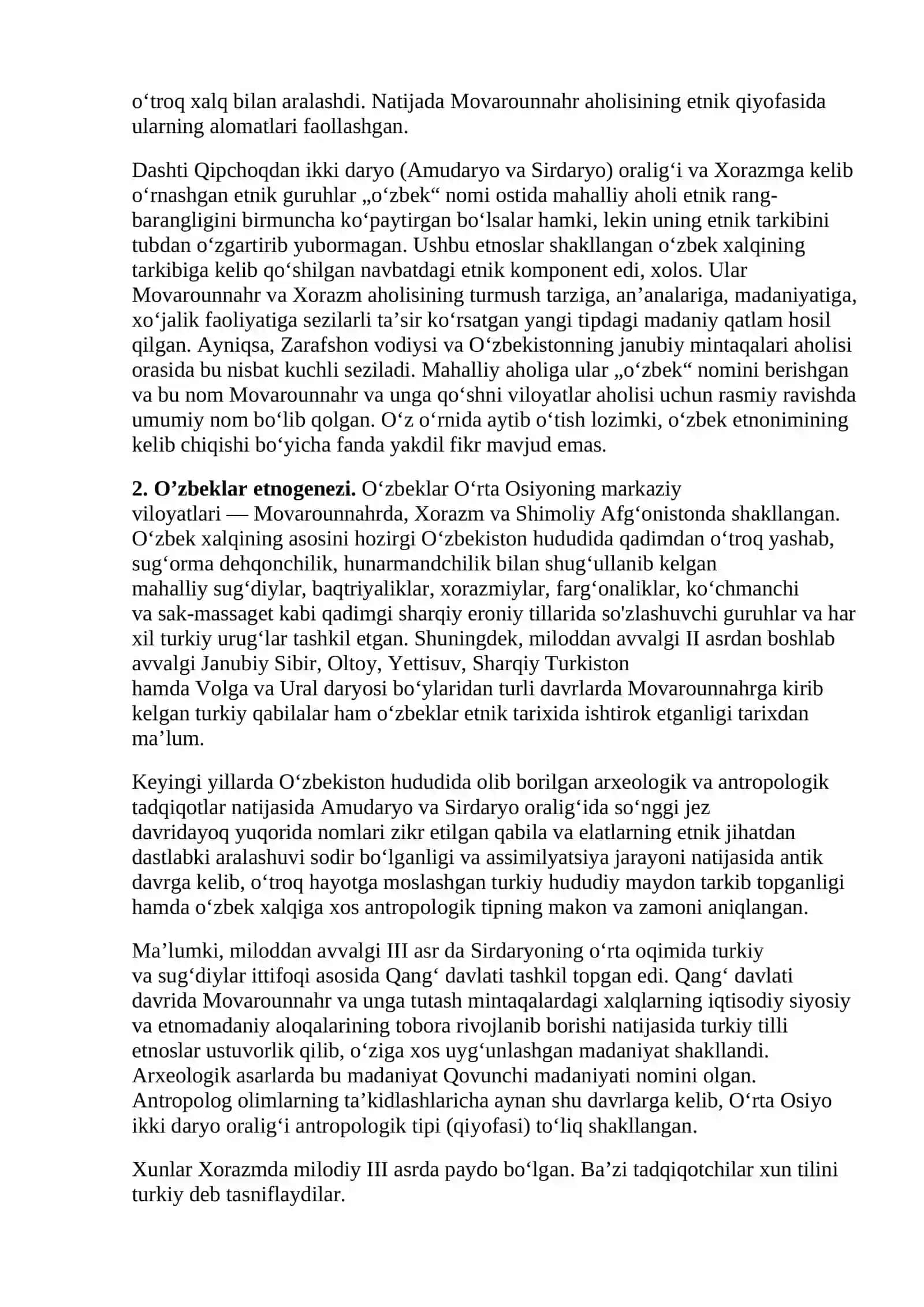 O’zbek xalqining shakllanish jarayoni 2