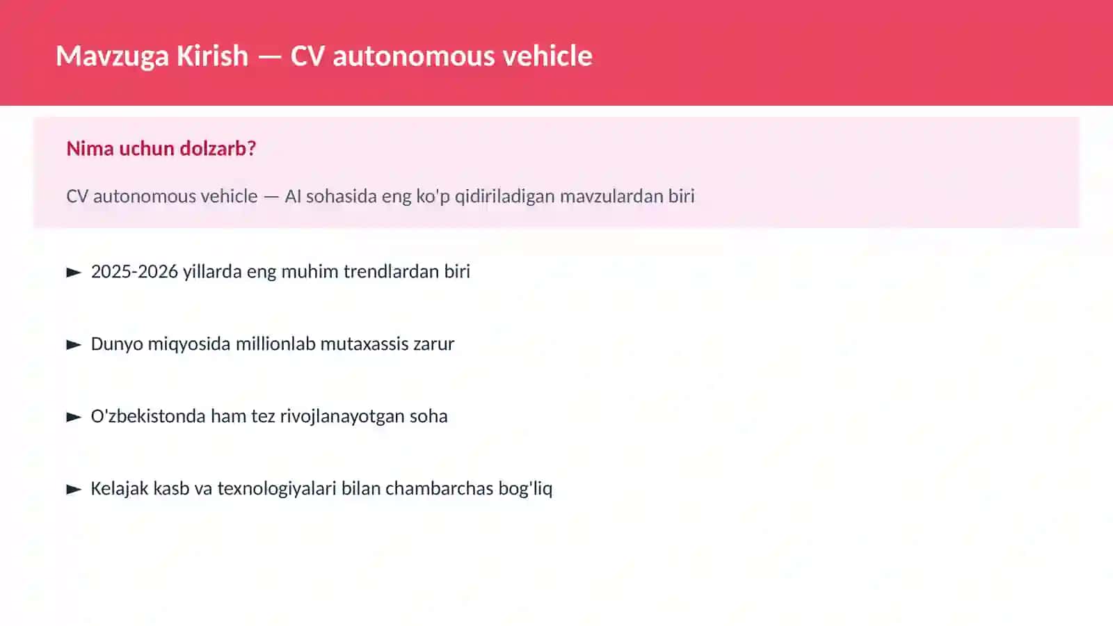 CV autonomous vehicle 2