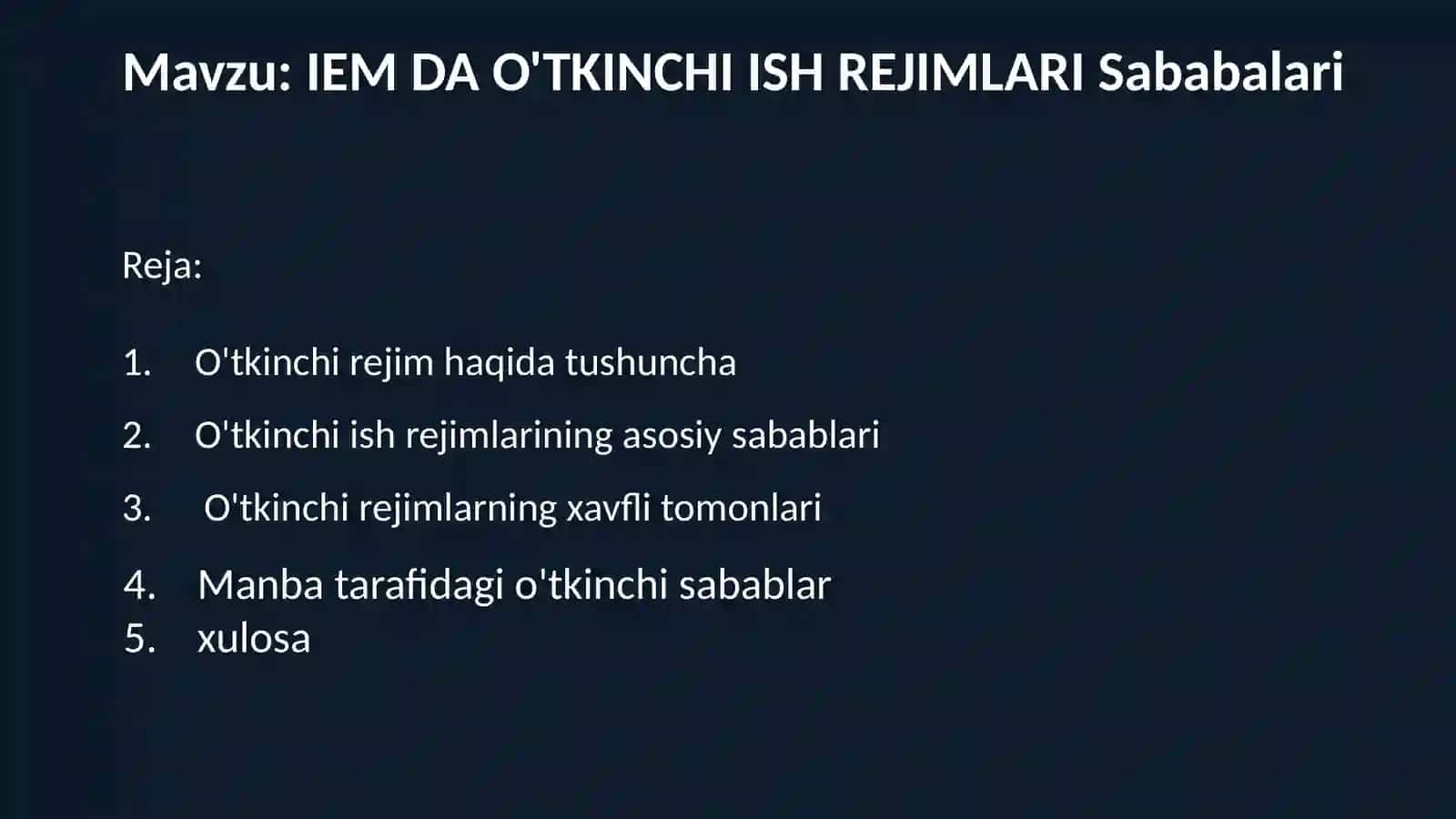 IEM DAO'TKINCHI ISHREJIMLARI 2
