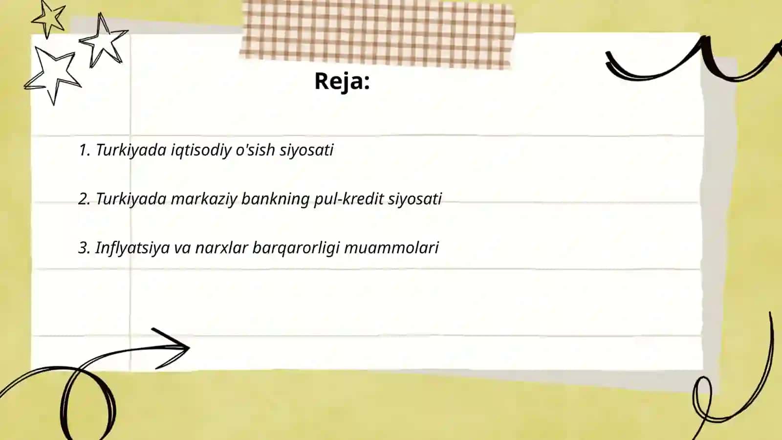 Turkiya davlatining iqtisodiy siyasati va inflyatsiyasi 2