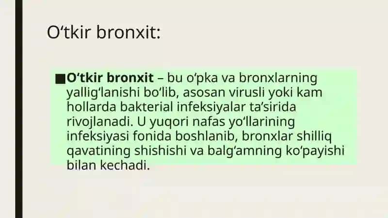 O‘tkir bronxit 2