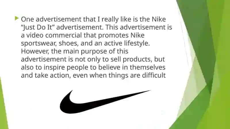 Nike “Just Do It” advertisement 2