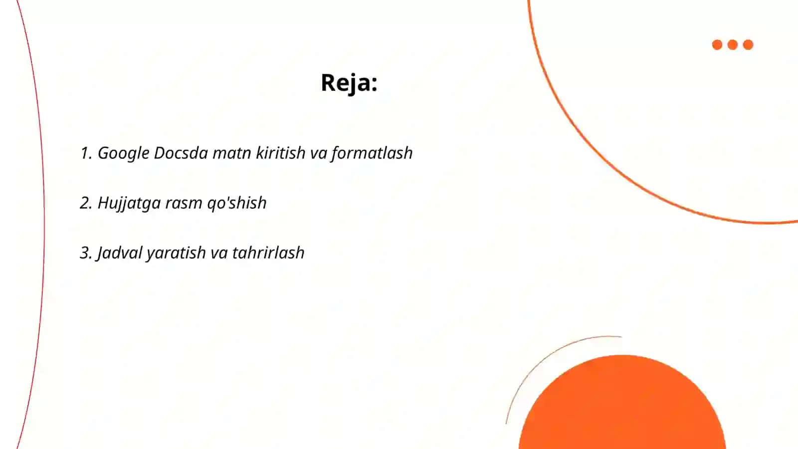 Google Docsda hujjatni tahrirlash 2