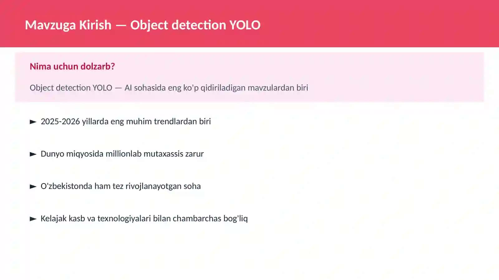 AI | DEEP LEARNING VA NEYRON TARMOQLAR 2