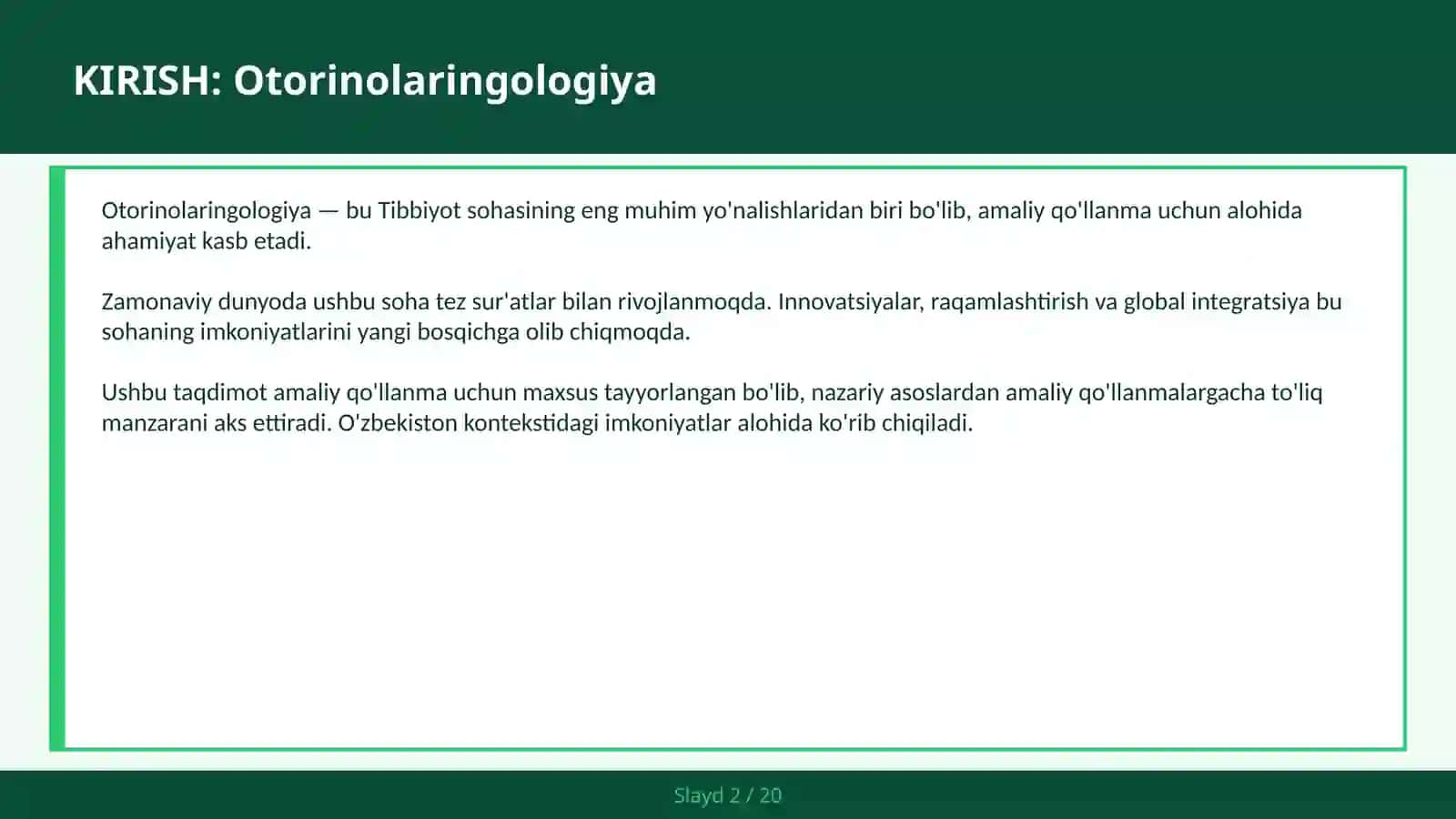 OTORINOLARINGOLOGIYA 2