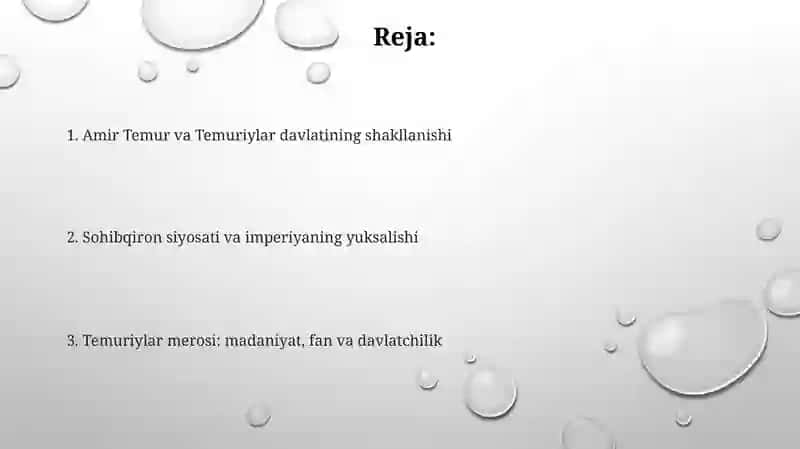 Amir Temur va Temuriylar davlati 2