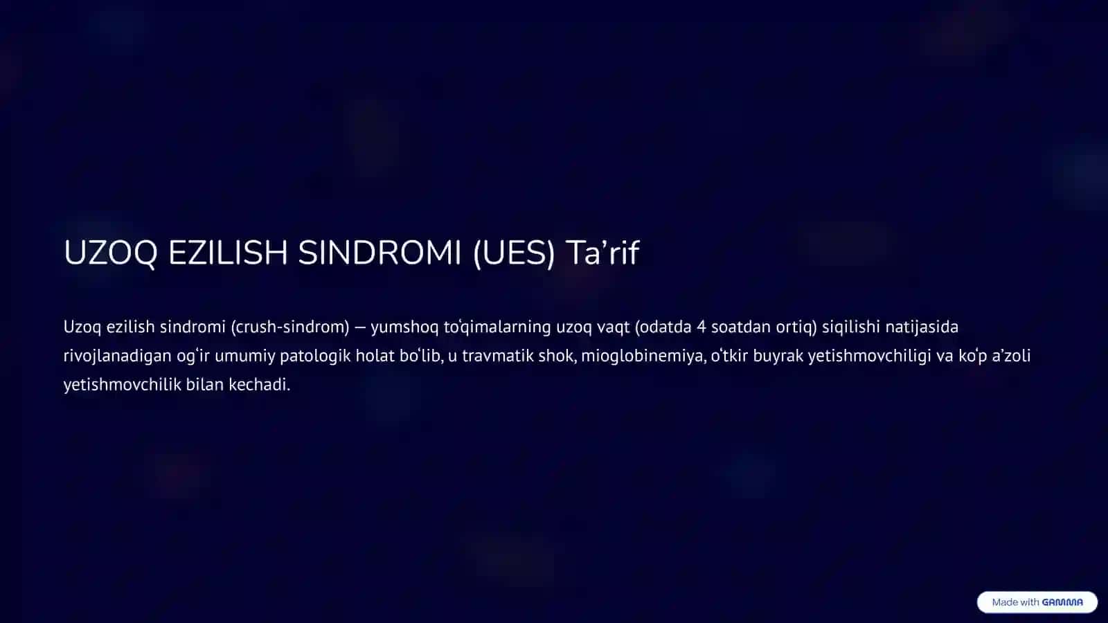 UZOQ EZILISH SINDROMI (CRUSH-SINDROM) 2