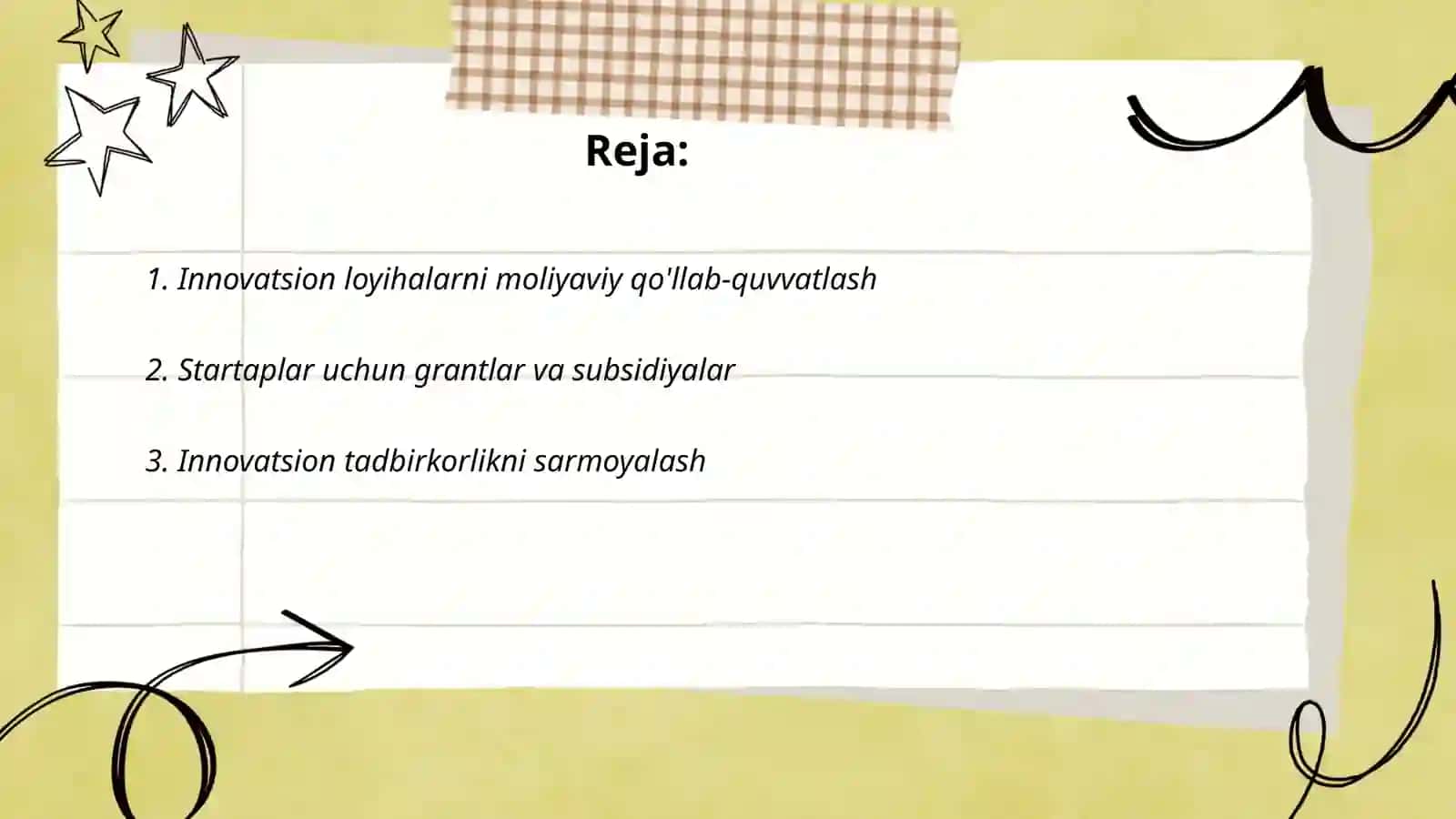 Innovatsion loyihalarni moliyaviy qo'llab-quvvatlash 2