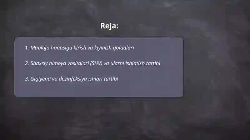 Muolaja honasida ishlash tartibi 2