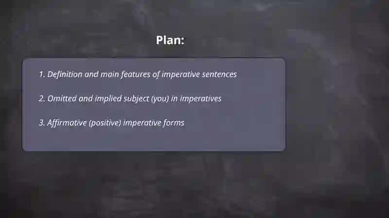 Definition and main features of imperative sentences 2