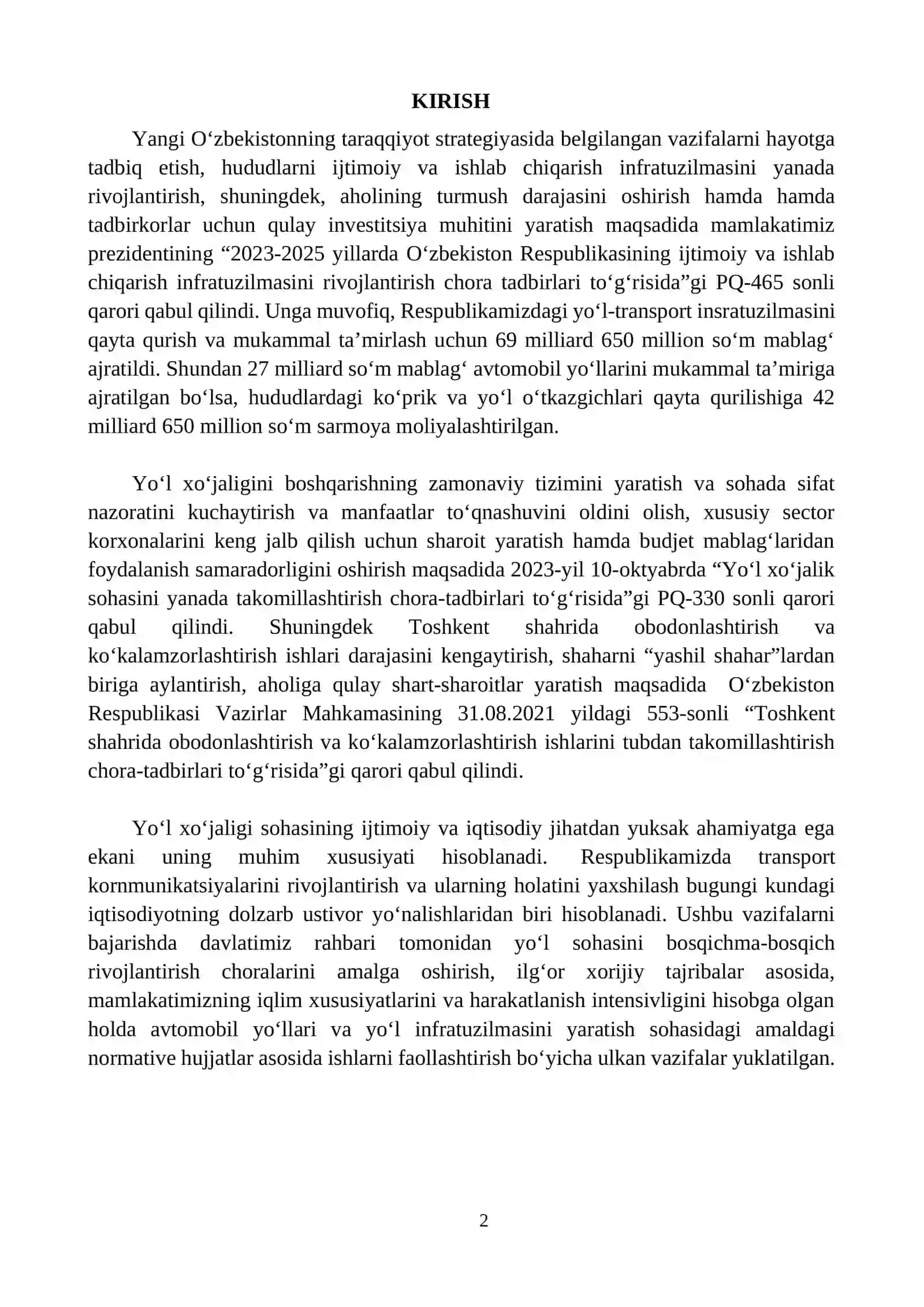 Shahar ko’chasini ta’mirlash ishlarining texnologik xaritasini tuzish 2