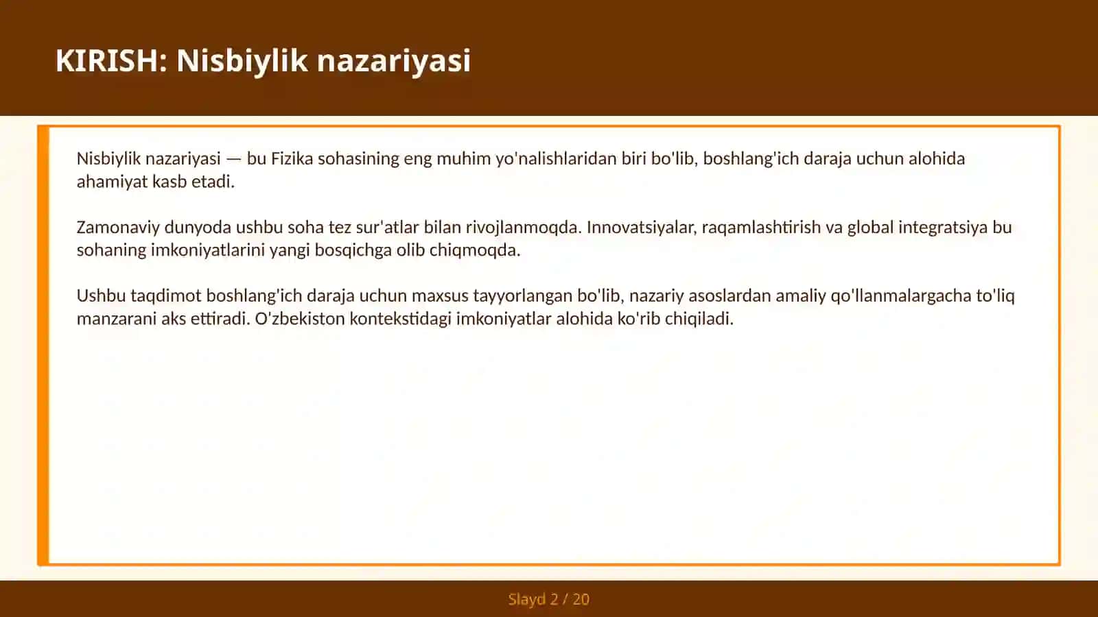 Nisbiylik nazariyasi 2