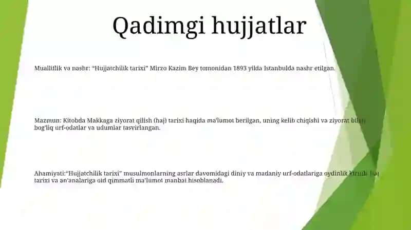 Hujjatchilik Tarixi 2