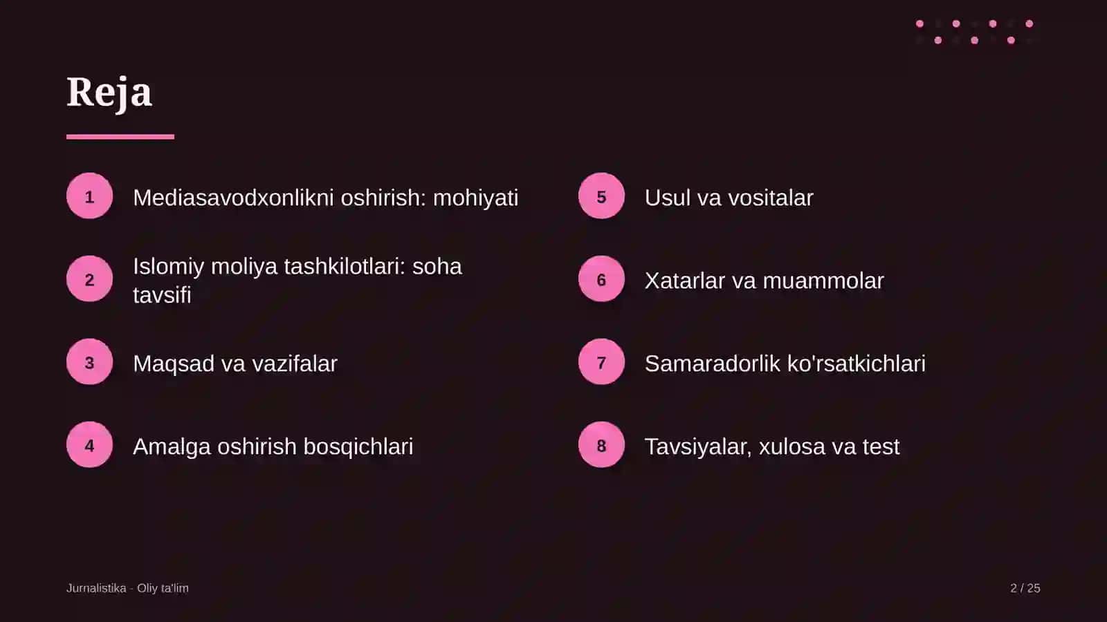 Islomiy moliya tashkilotlarida mediasavodxonlikni oshirish 2