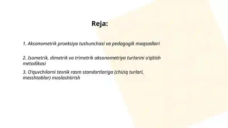 Aksonometrik Proeksiya va Rasm Bajarish Metodikasi 2