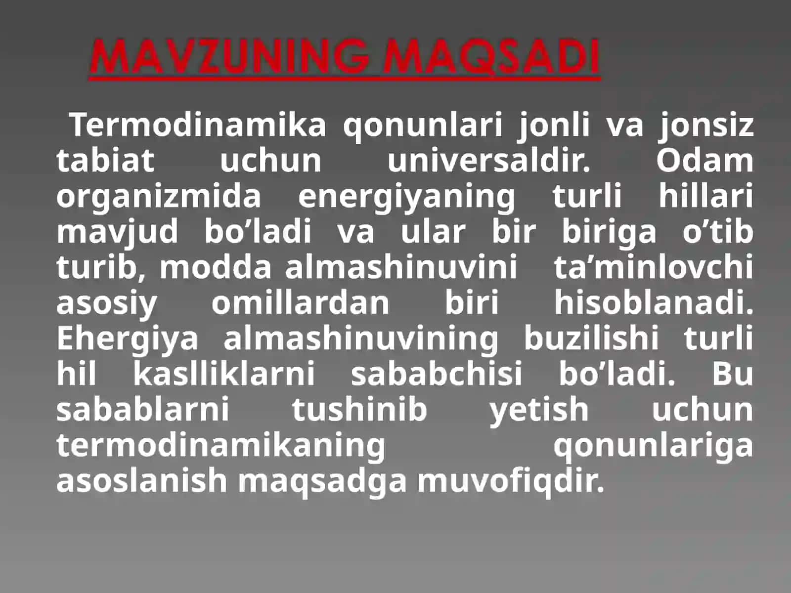 Termodinamika qonunlari 2