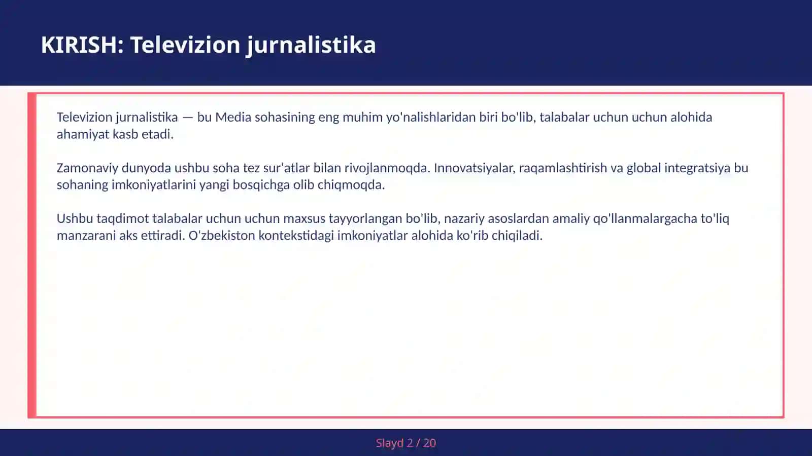 Televizion jurnalistika 2