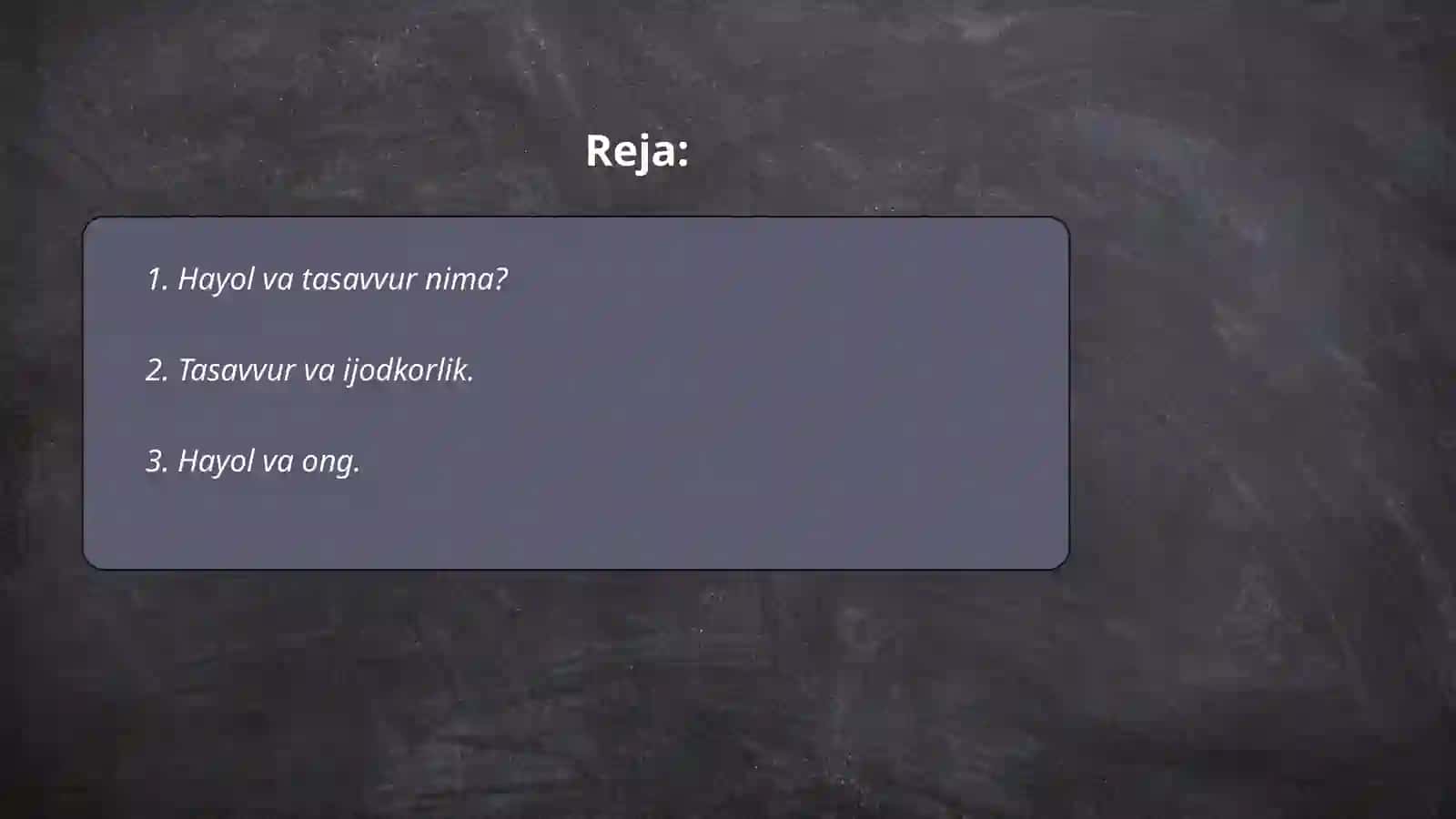 Hayol va tasavvurlar 2