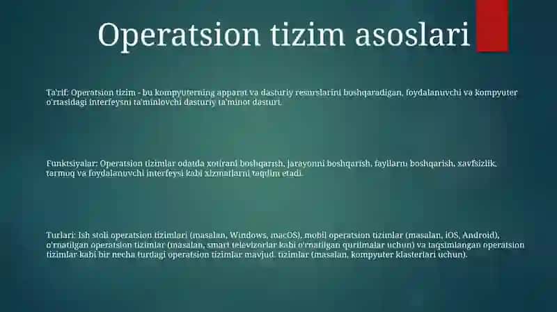 Operatsion tizimlar 2