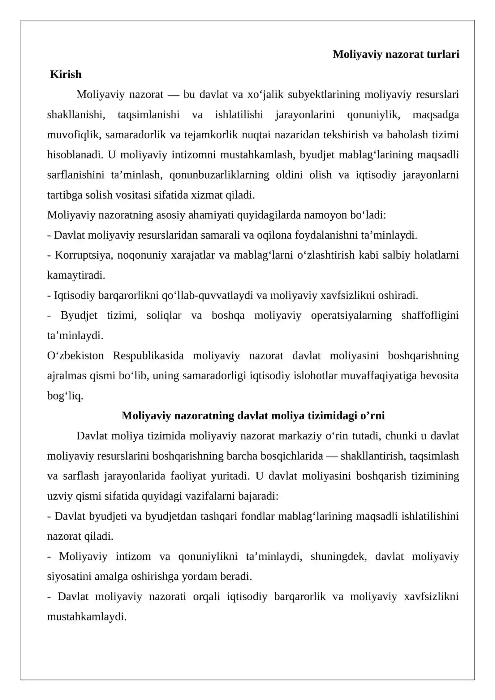 Moliyaviy nazorat turlari 2