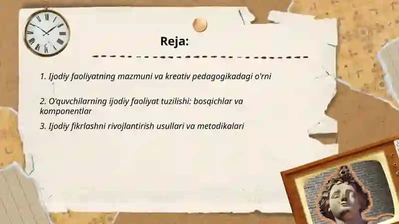 Kreativ pedagogika fanini o'qitishda o'quvchilarning ijodiy faoliyati va uning tuzilishi 2