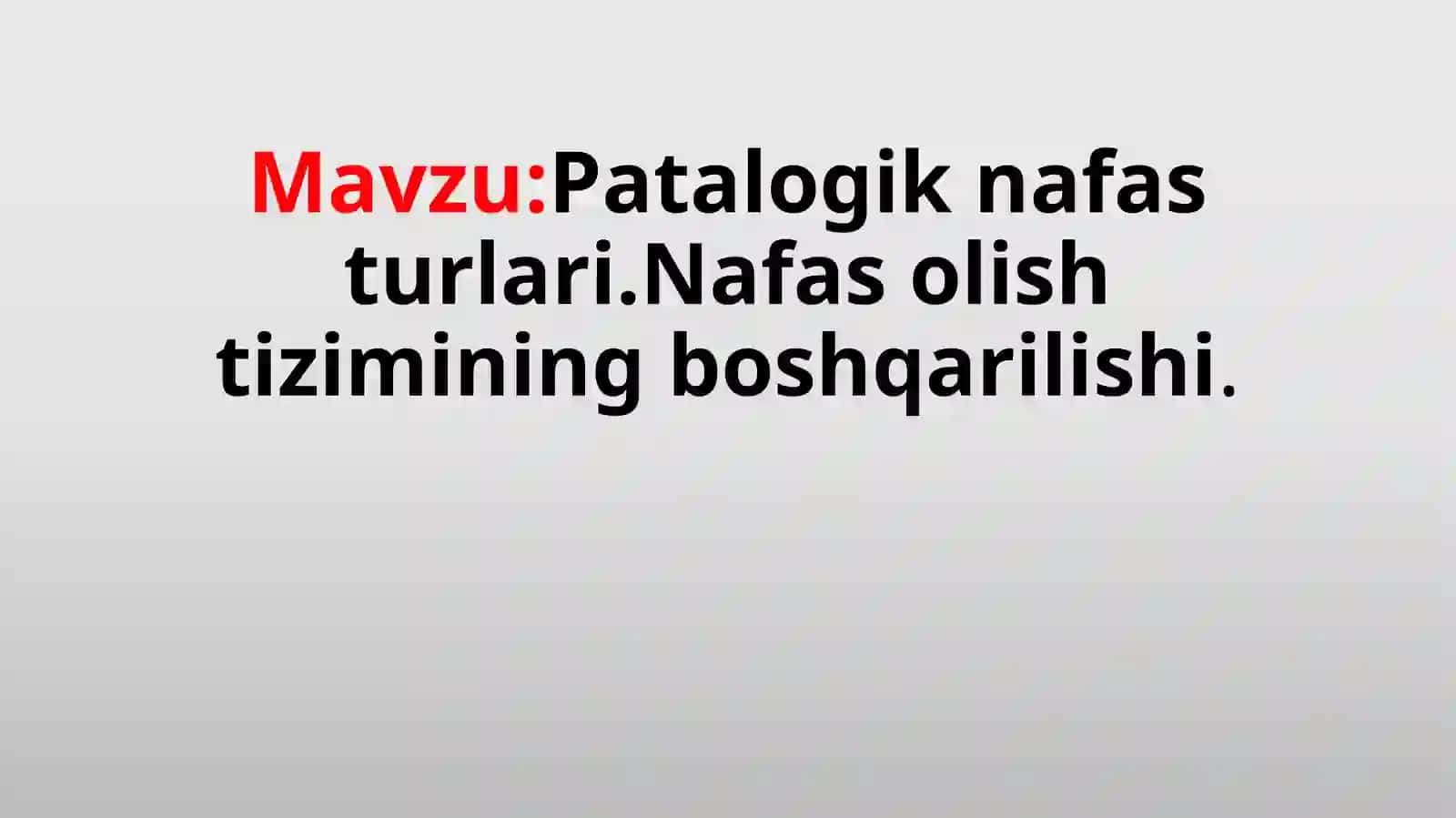 Patalogik nafasturlari 2