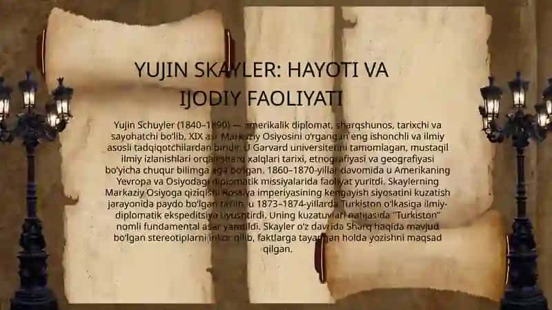 Yujin Skayler va uning "Turkiston"asari 2