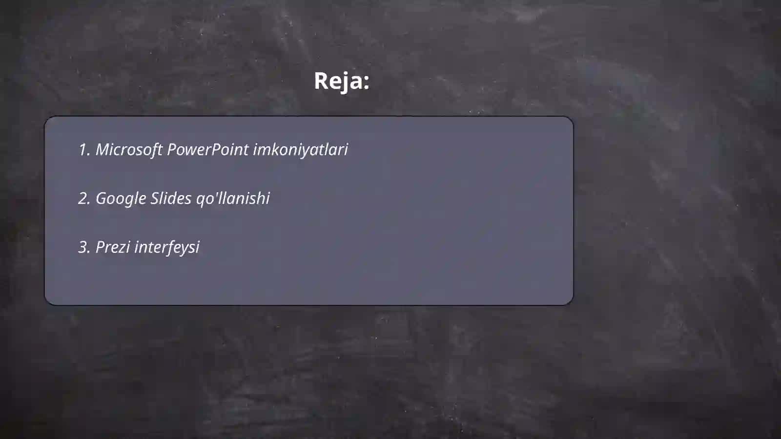 Microsoft PowerPoint imkoniyatlari 2