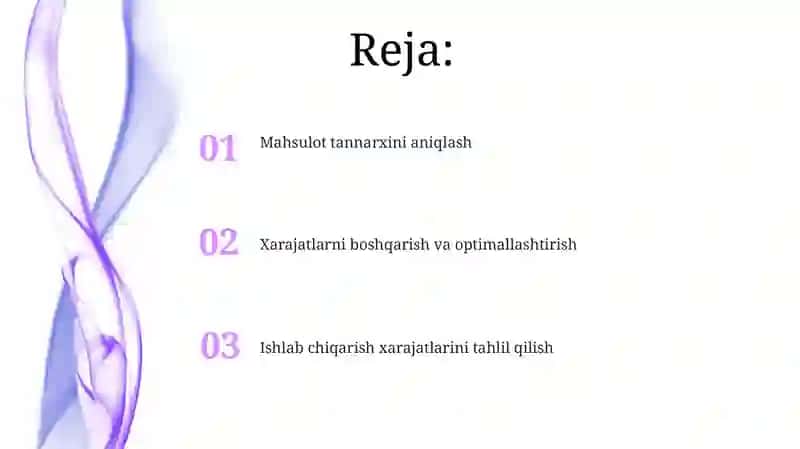 Mahsulot tannarxini aniqlash 2