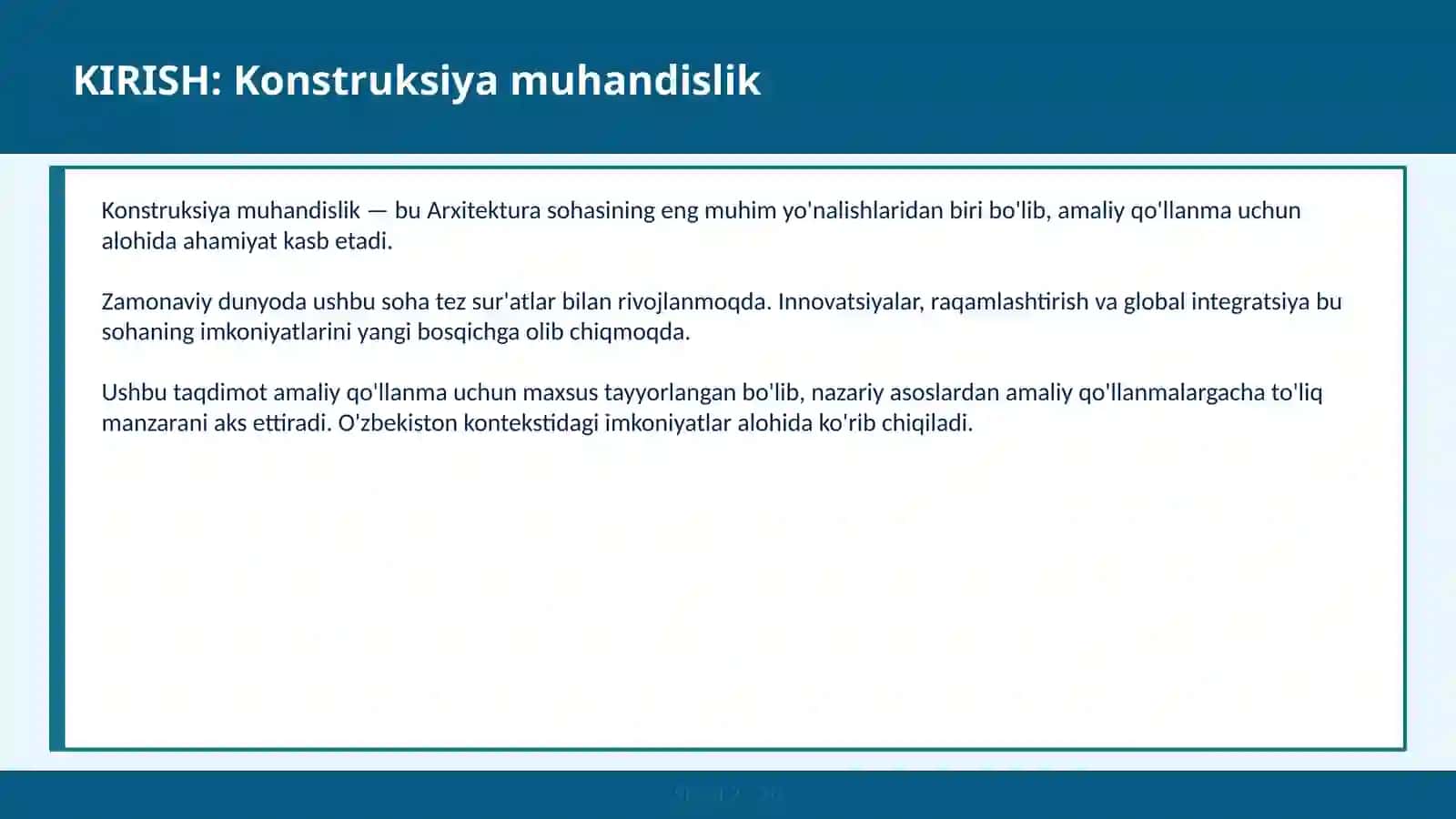 Konstruksiya muhandislik 2