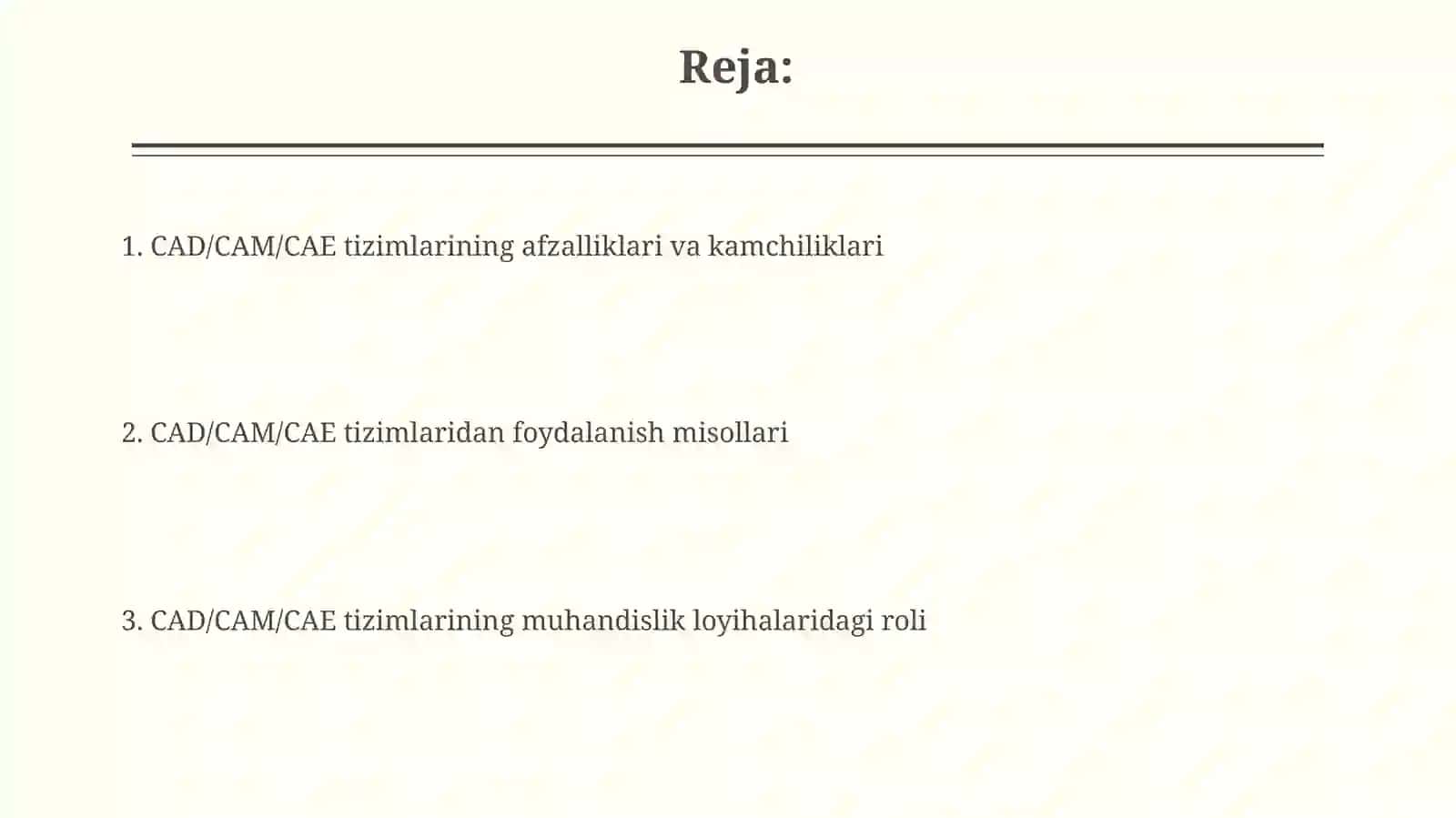 CAD/CAM/CAE tizimlari 2