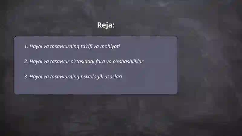 Hayol va tasavvur 2
