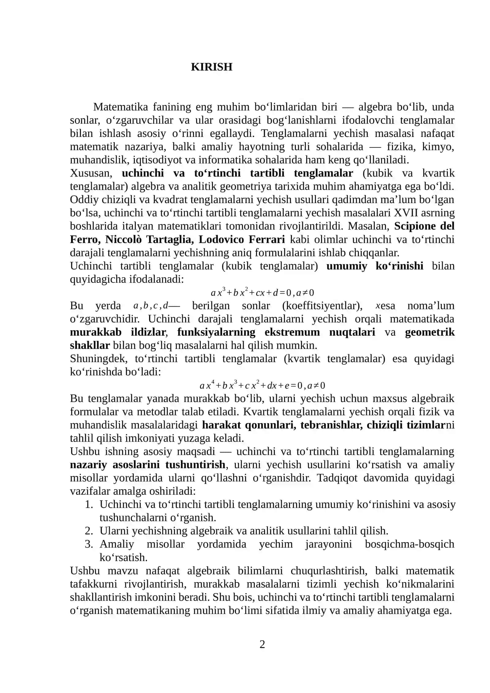 Algebra tenglamalari 2