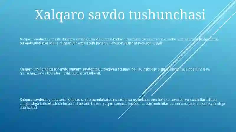 Xalqaro Savdo 2